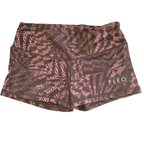 Fleo Athletic Shorts Bundle High Rise Running Gym Workout Small Purple Black Run - Picture 1 of 3